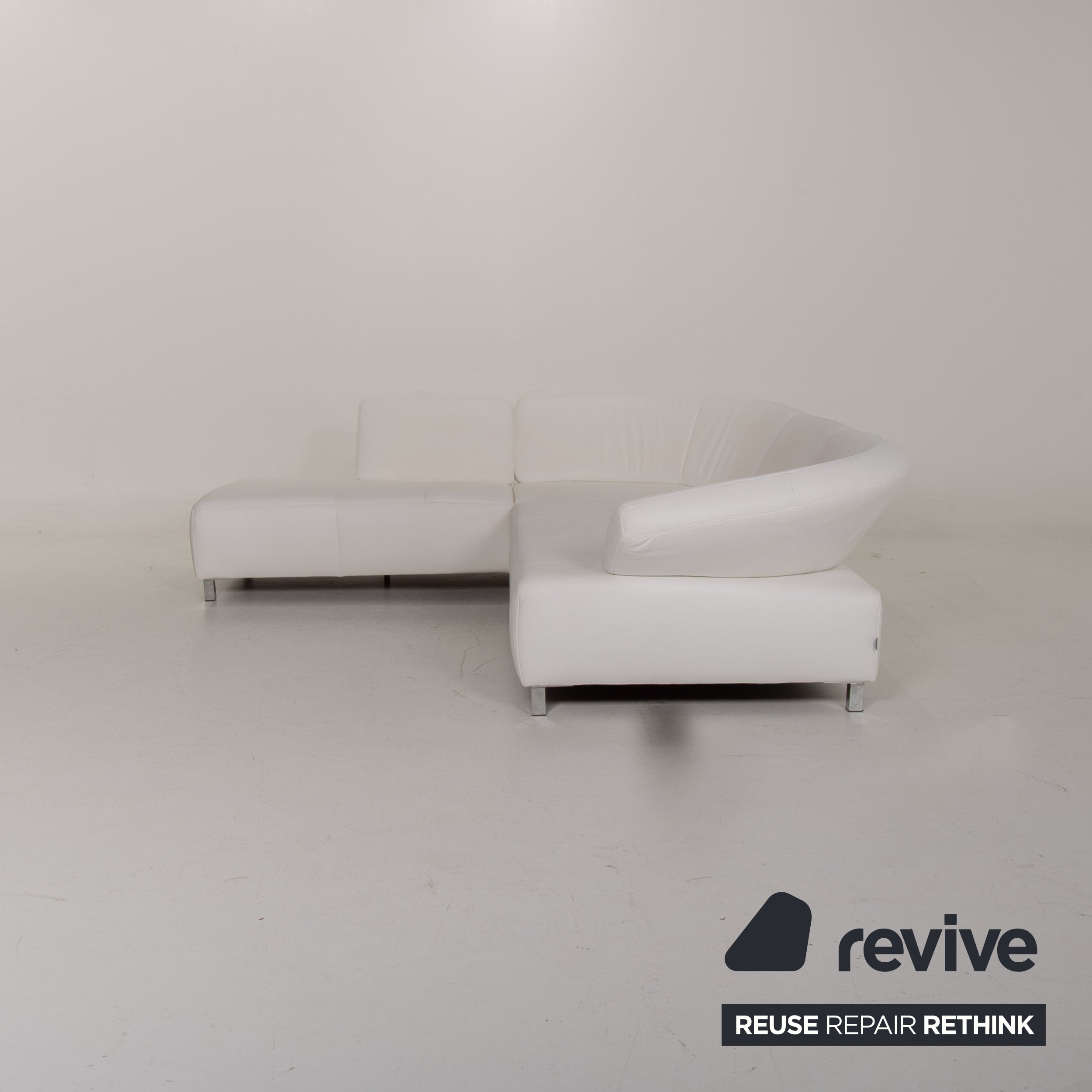 Ewald Schillig Butterfly Leder Sofa Weiß Ecksofa #14897