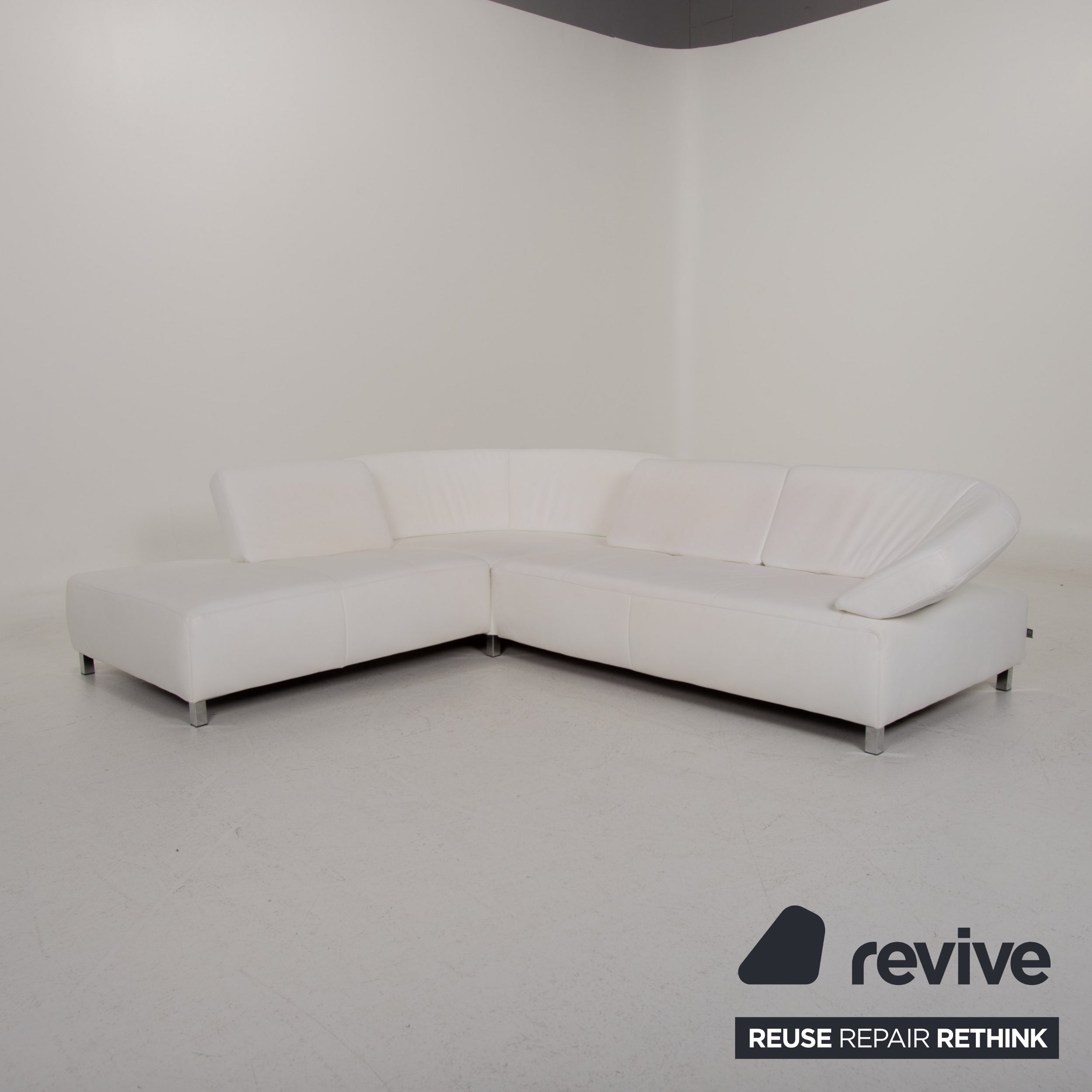 Ewald Schillig Butterfly Leder Sofa Weiß Ecksofa #14897