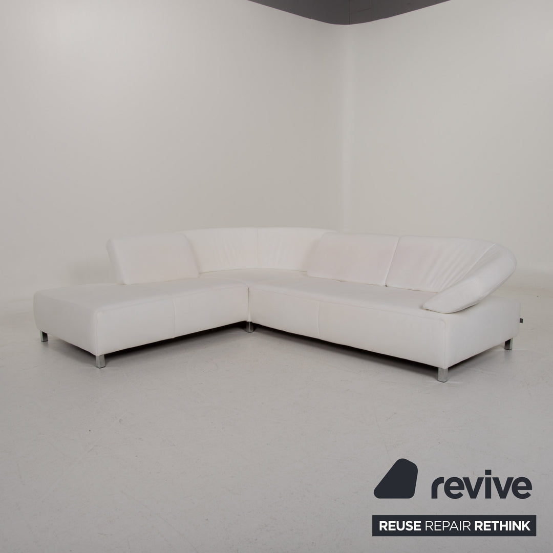 Ewald Schillig Butterfly Leder Sofa Weiß Ecksofa #14897