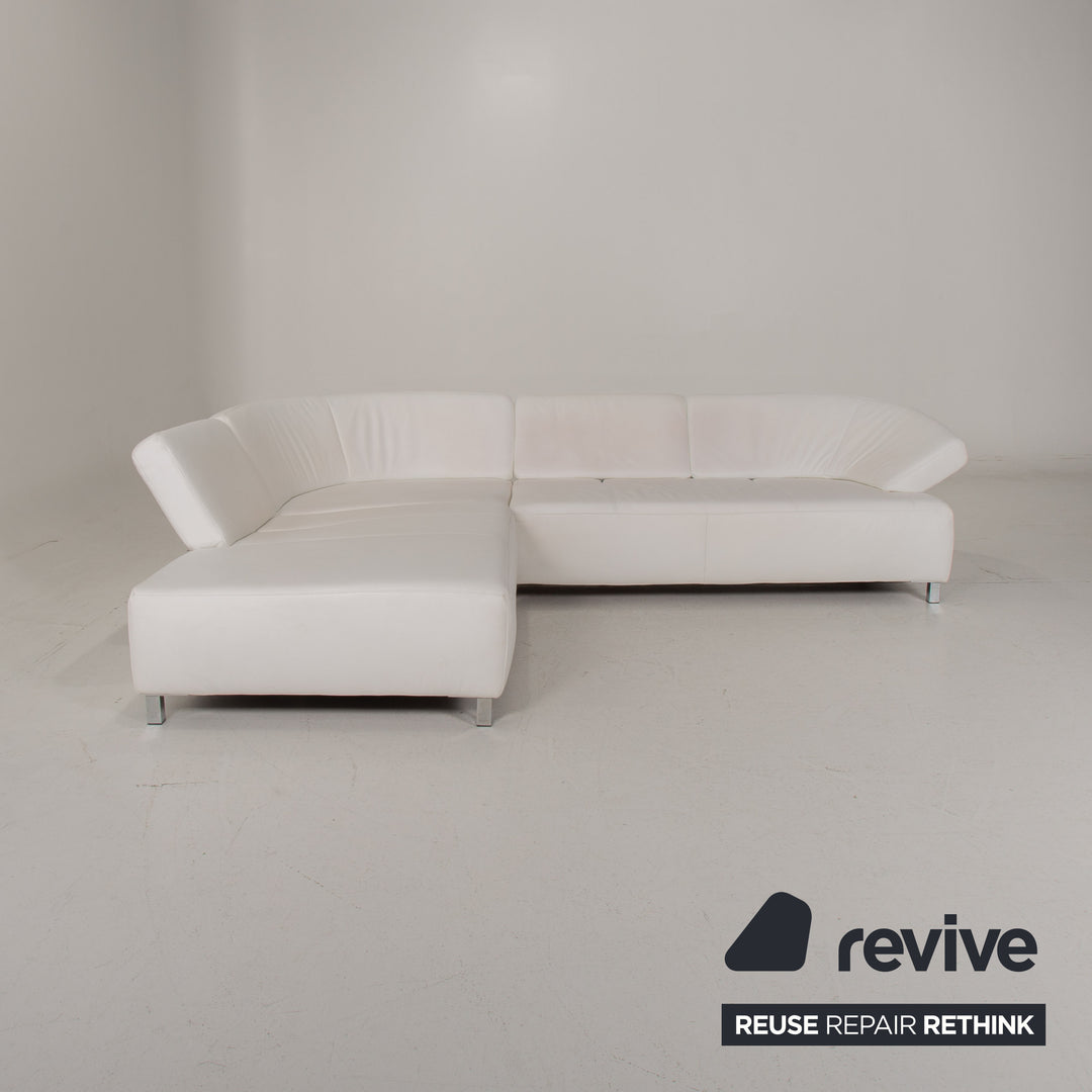 Ewald Schillig Butterfly Leder Sofa Weiß Ecksofa #14897