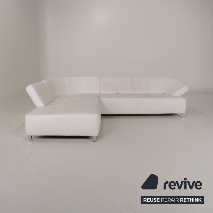 Ewald Schillig Butterfly Leder Sofa Weiß Ecksofa #14897
