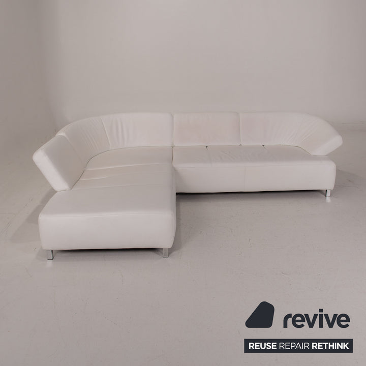 Ewald Schillig Butterfly Leder Sofa Weiß Ecksofa #14897