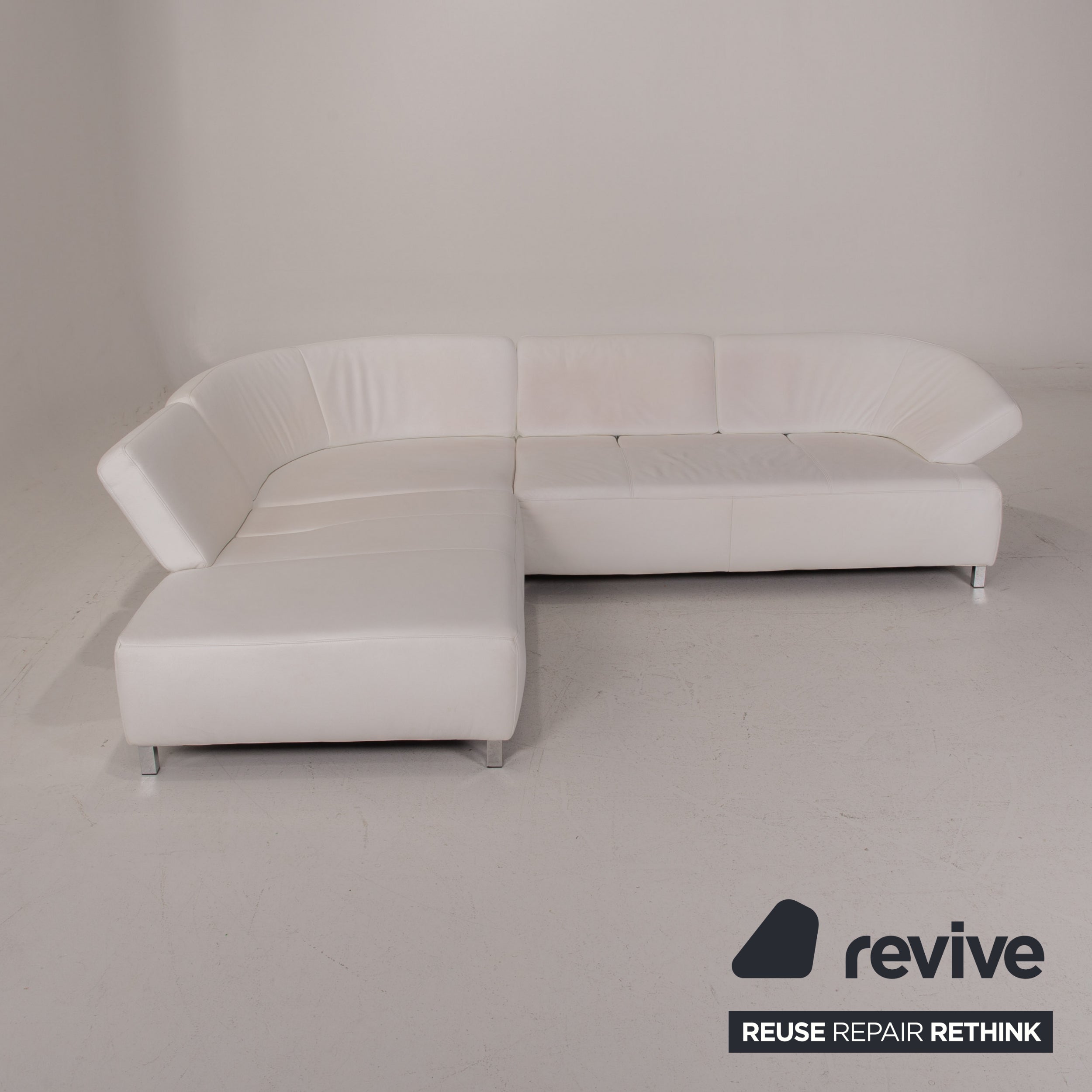 Ewald Schillig Butterfly Leder Sofa Weiß Ecksofa #14897