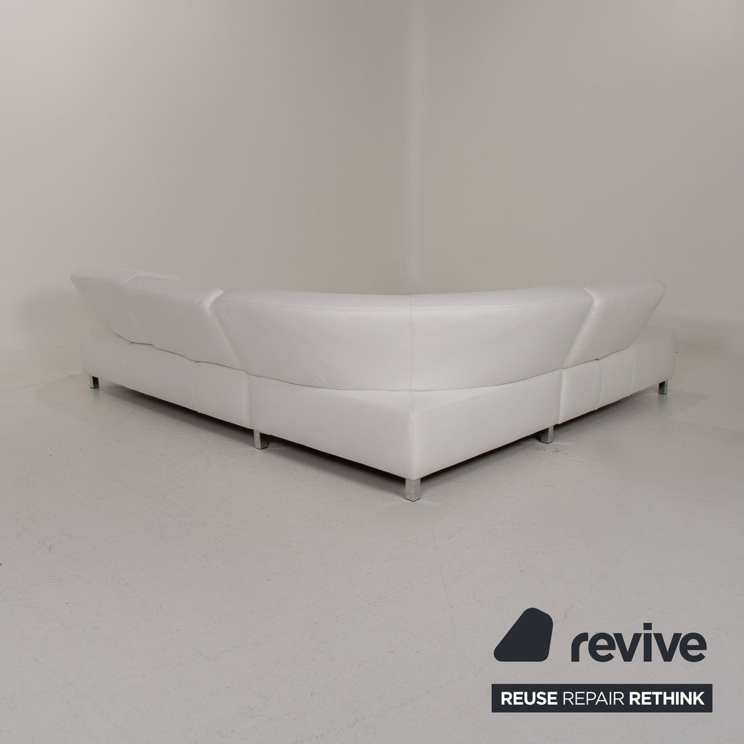 Ewald Schillig Butterfly Leder Sofa Weiß Ecksofa #14897