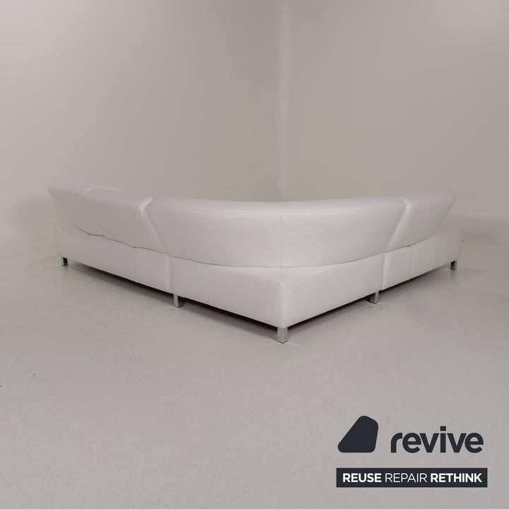 Ewald Schillig Butterfly Leder Sofa Weiß Ecksofa #14897
