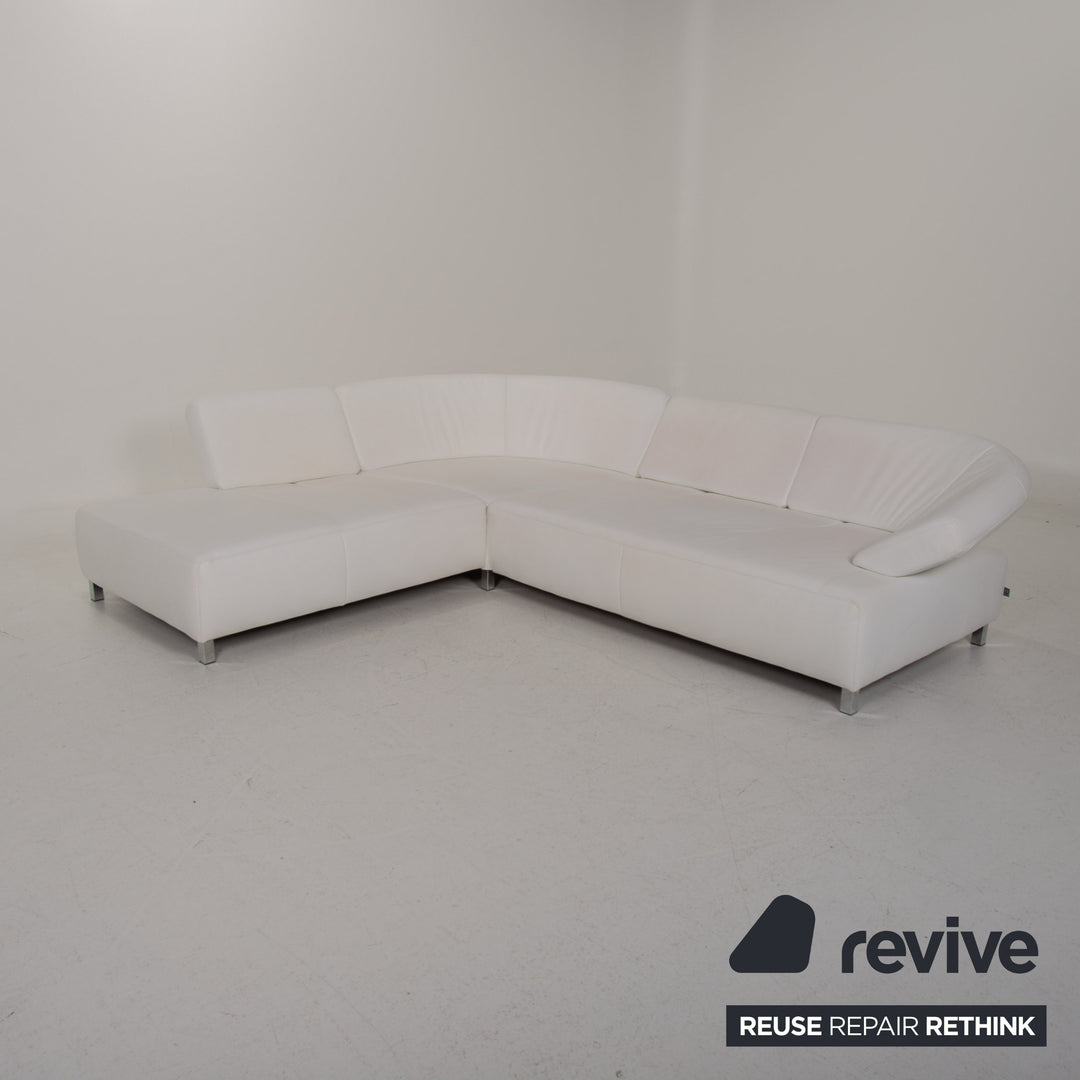 Ewald Schillig Butterfly Leder Sofa Weiß Ecksofa #14897