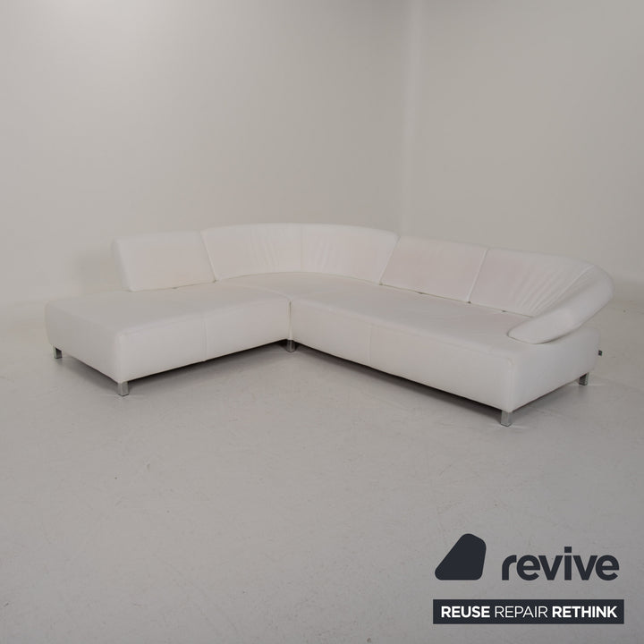 Ewald Schillig Butterfly Leder Sofa Weiß Ecksofa #14897