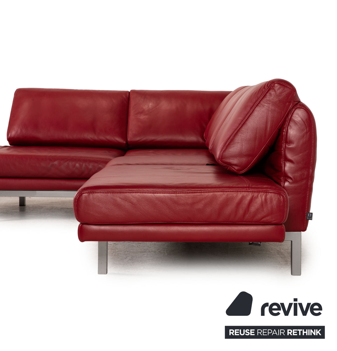 Ewald Schillig Westside Leder Ecksofa Rot Sofa Couch Funktion