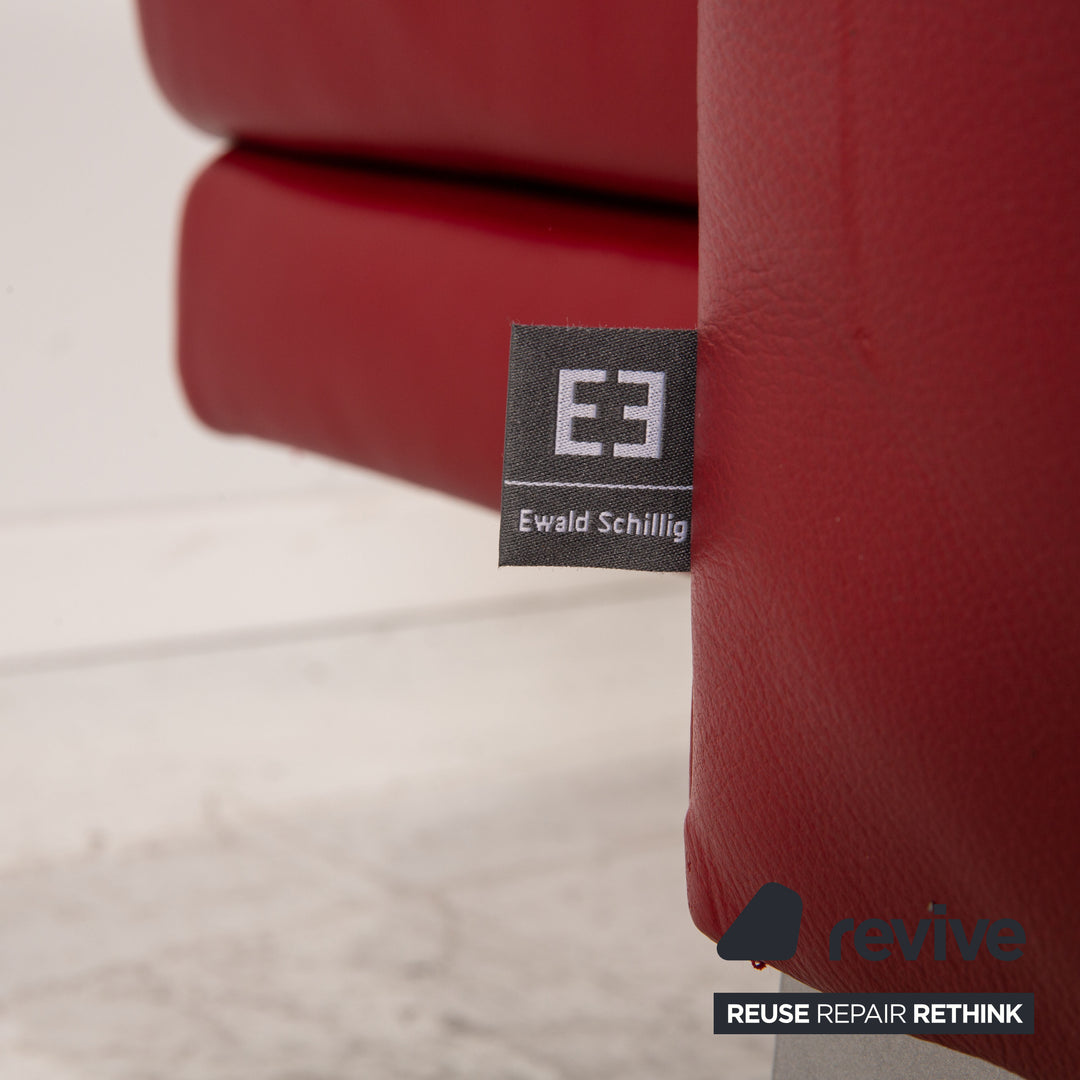 Ewald Schillig Westside Leder Ecksofa Rot Sofa Couch Funktion