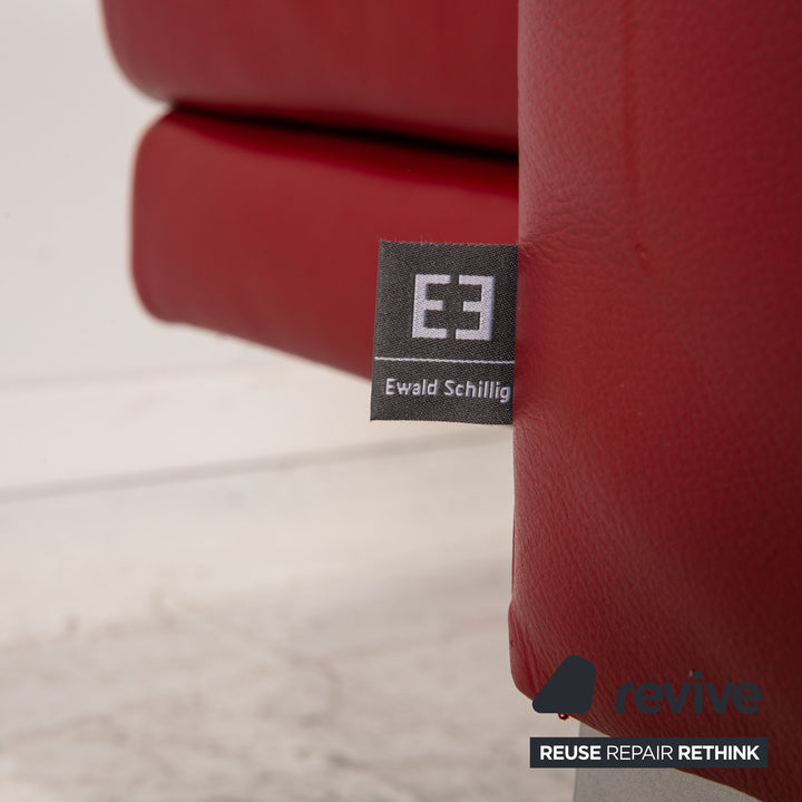 Ewald Schillig Westside Leder Ecksofa Rot Sofa Couch Funktion
