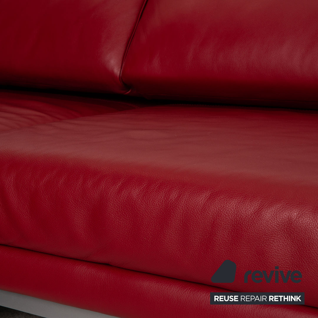 Ewald Schillig Westside Leder Ecksofa Rot Sofa Couch Funktion