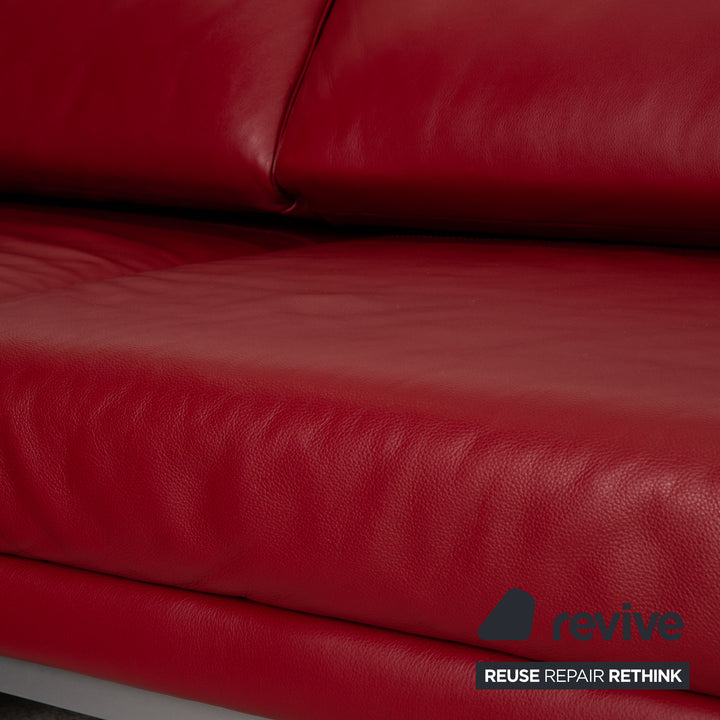 Ewald Schillig Westside Leder Ecksofa Rot Sofa Couch Funktion