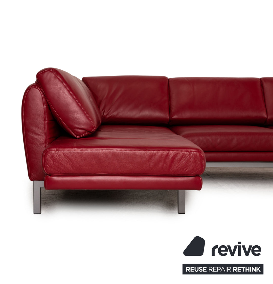 Ewald Schillig Westside Leder Ecksofa Rot Sofa Couch Funktion