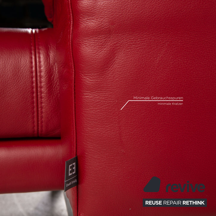 Ewald Schillig Westside Leder Ecksofa Rot Sofa Couch Funktion