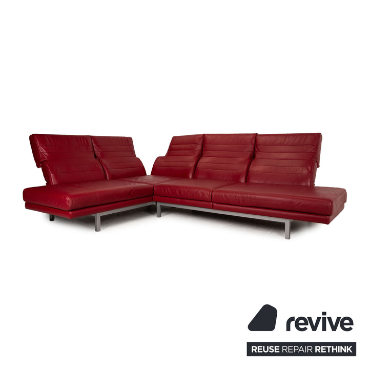 Ewald Schillig Westside Leder Ecksofa Rot Sofa Couch Funktion