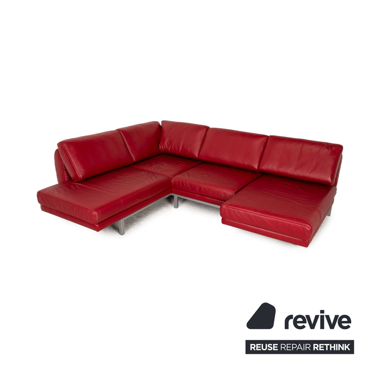 Ewald Schillig Westside Leder Ecksofa Rot Sofa Couch Funktion