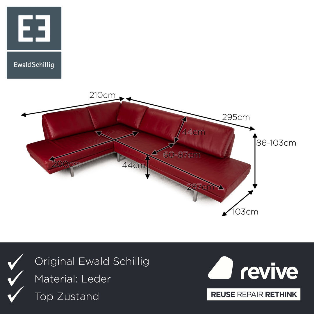 Ewald Schillig Westside Leder Ecksofa Rot Sofa Couch Funktion