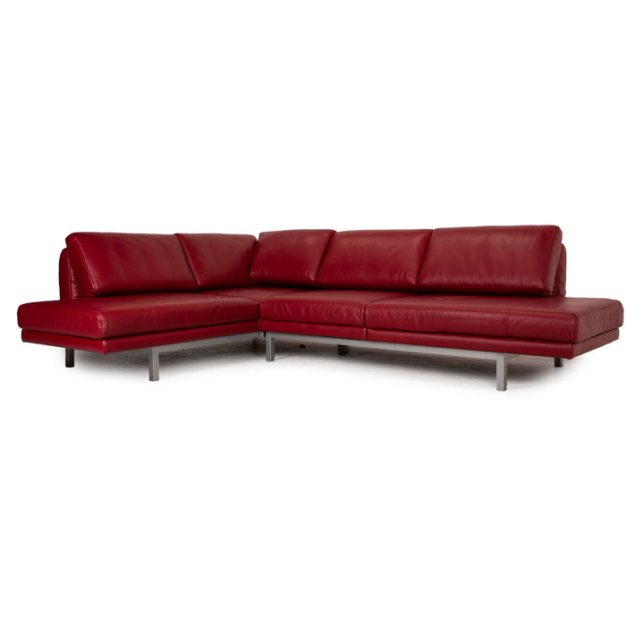 Ewald Schillig Westside Leder Ecksofa Rot Sofa Couch Funktion
