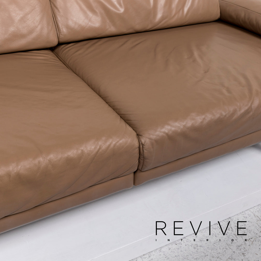 Ewald Schillig Westside Leder Sofa Braun Hellbraun Zweisitzer Couch #13050