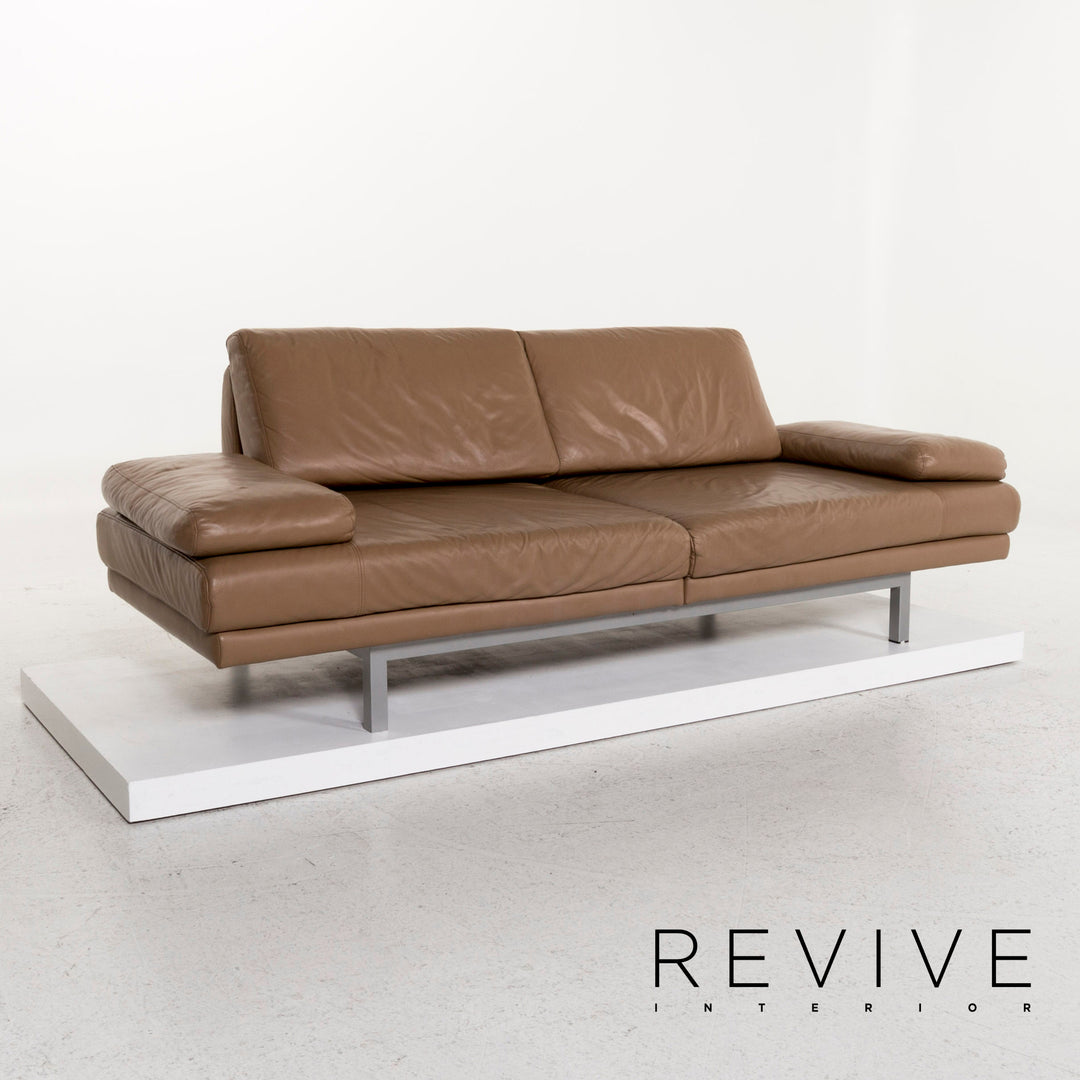 Ewald Schillig Westside Leder Sofa Braun Hellbraun Zweisitzer Couch #13050