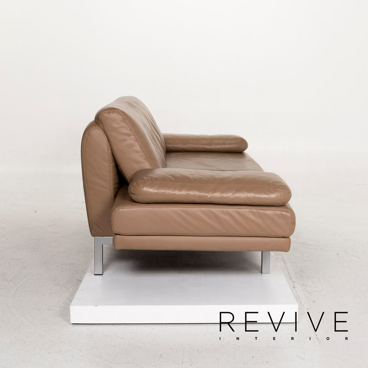 Ewald Schillig Westside Leder Sofa Braun Hellbraun Zweisitzer Couch #13050