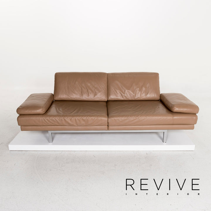 Ewald Schillig Westside Leder Sofa Braun Hellbraun Zweisitzer Couch #13050