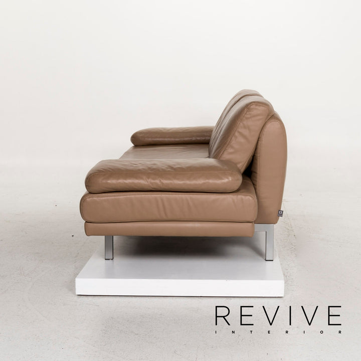 Ewald Schillig Westside Leder Sofa Braun Hellbraun Zweisitzer Couch #13050