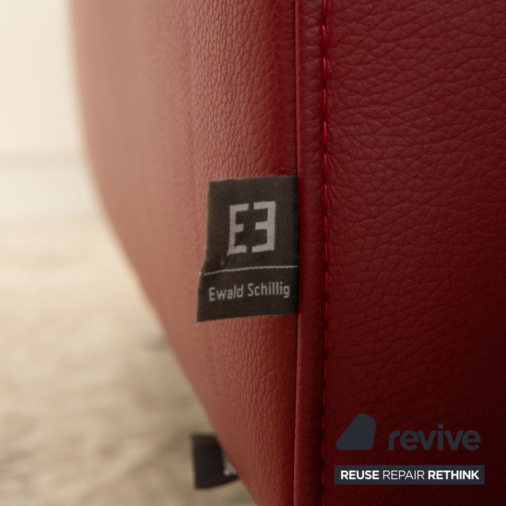 Ewald Schillig Concept Plus Leder Dreisitzer Rot Sofa Couch