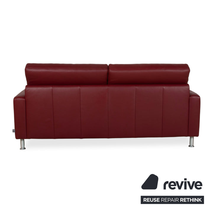 Ewald Schillig Concept Plus Leder Dreisitzer Rot Sofa Couch