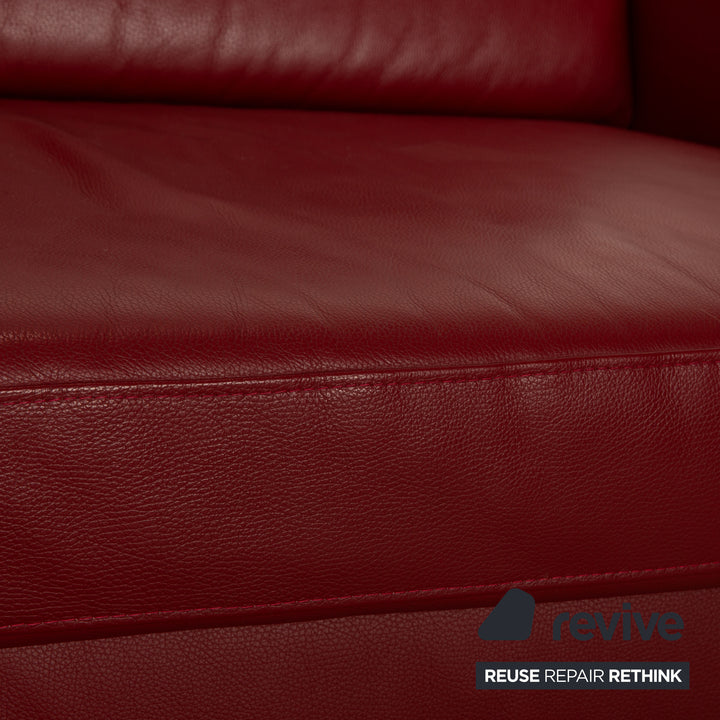 Ewald Schillig Concept Plus Leder Dreisitzer Rot Sofa Couch