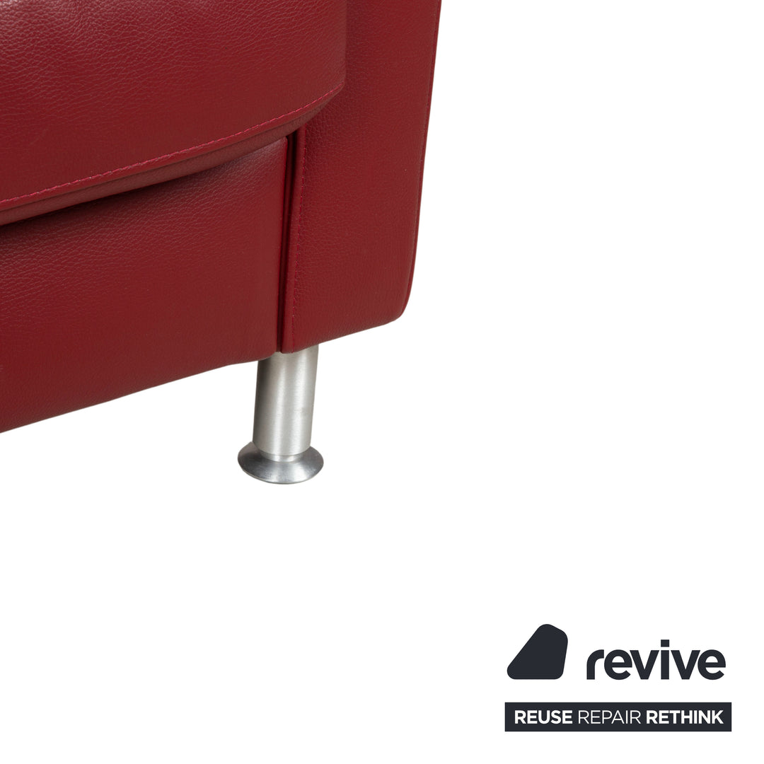 Ewald Schillig Concept Plus Leder Dreisitzer Rot Sofa Couch