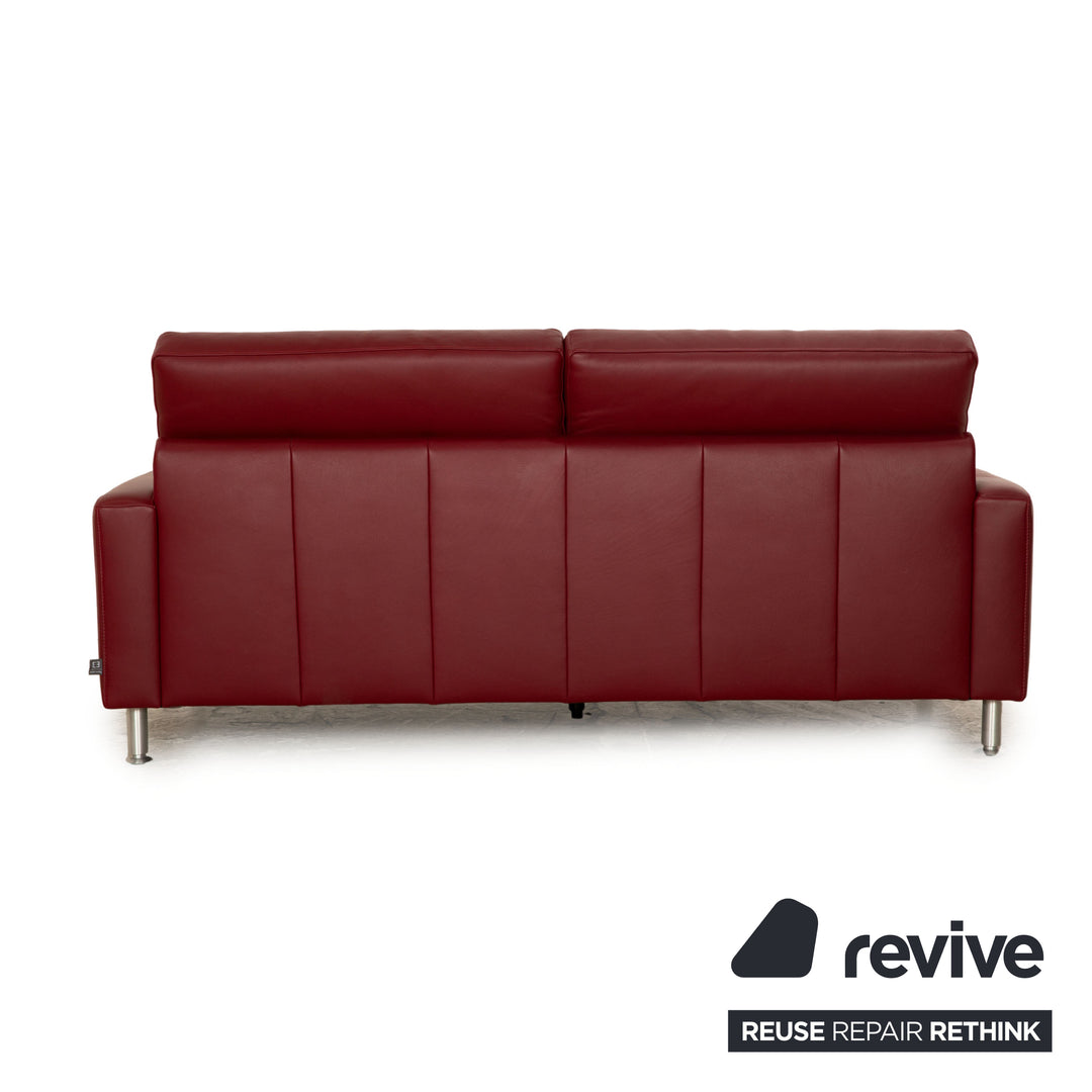 Ewald Schillig Concept Plus Leder Dreisitzer Rot Sofa Couch