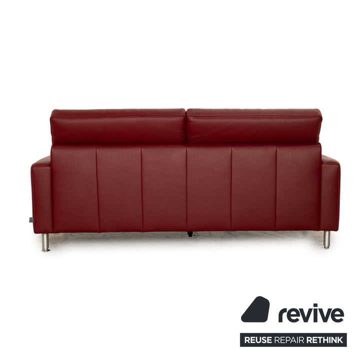 Ewald Schillig Concept Plus Leder Dreisitzer Rot Sofa Couch
