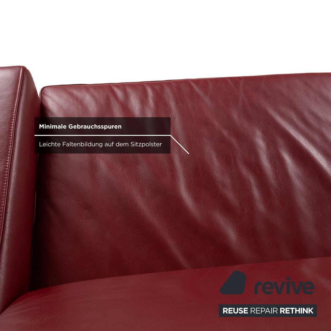 Ewald Schillig Concept Plus Leder Dreisitzer Rot Sofa Couch