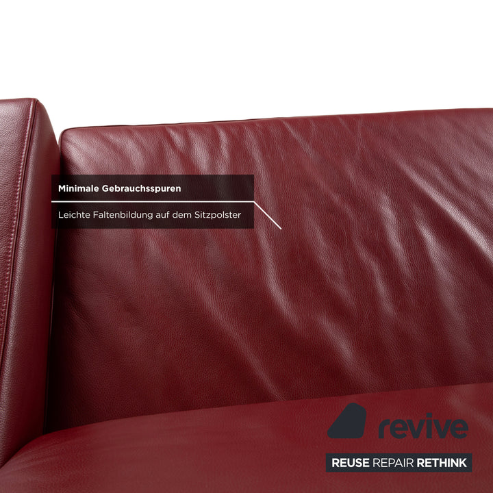Ewald Schillig Concept Plus Leder Dreisitzer Rot Sofa Couch