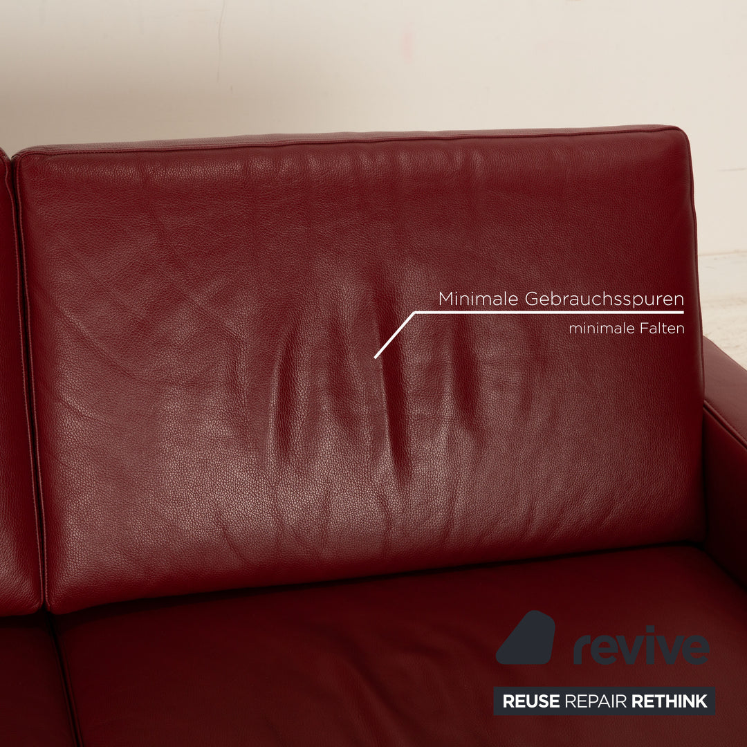 Ewald Schillig Concept Plus Leder Dreisitzer Rot Sofa Couch
