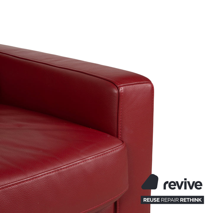 Ewald Schillig Concept Plus Leder Dreisitzer Rot Sofa Couch