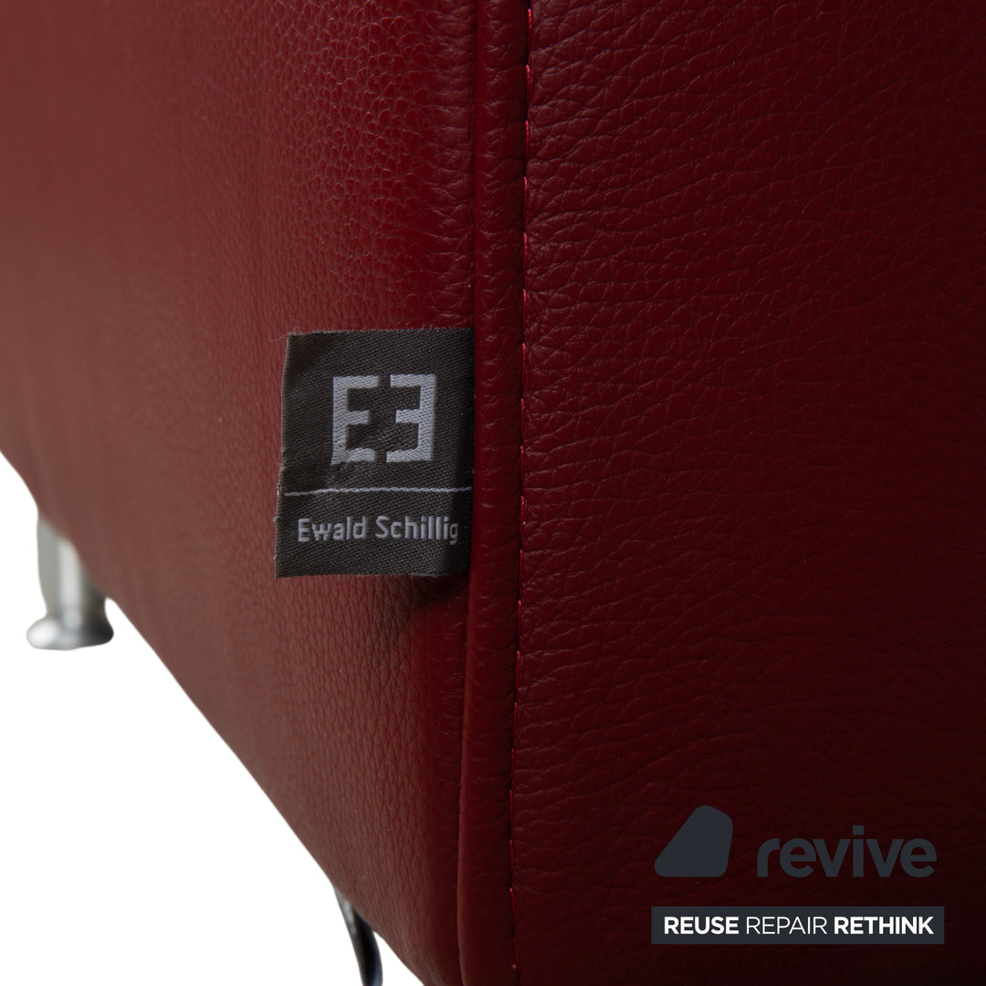 Ewald Schillig Concept Plus Leder Dreisitzer Rot Sofa Couch
