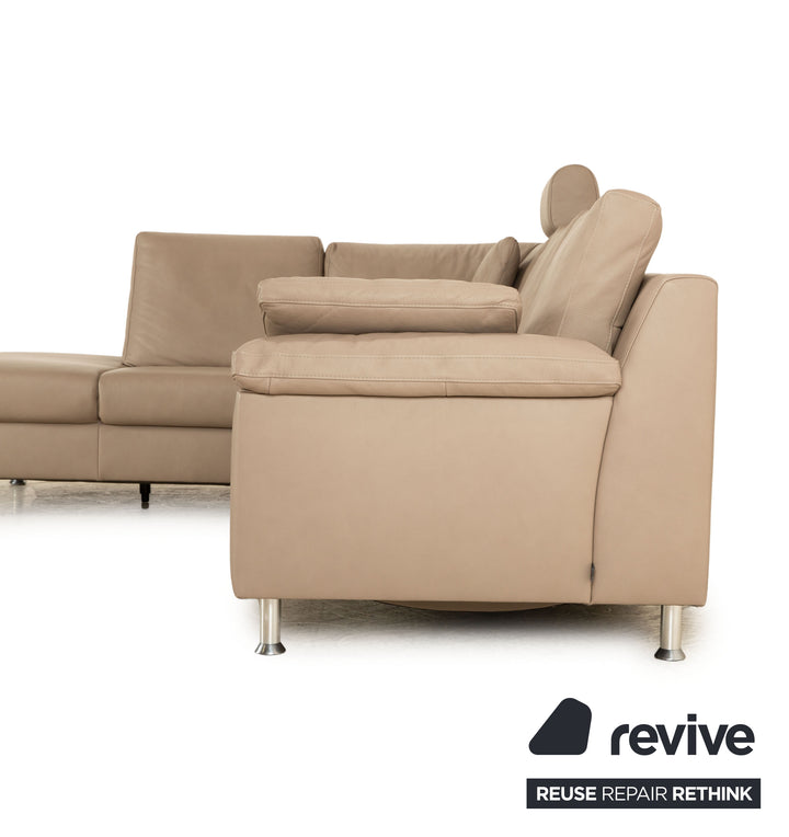 Ewald Schillig Concept Plus Leder Ecksofa Beige manuelle Funktion Sofa Couch