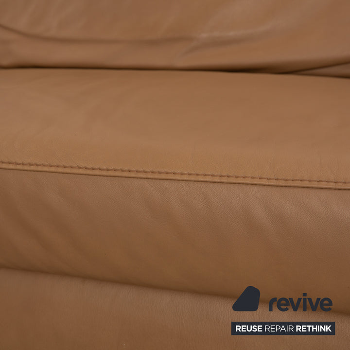 Ewald Schillig Concept Plus Leder Ecksofa Beige Recamiere Lins Kopfstütze Sofa Couch