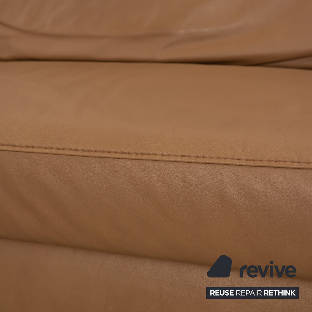 Ewald Schillig Concept Plus Leather Corner Sofa Beige Recamiere Lins Headrest Sofa Couch