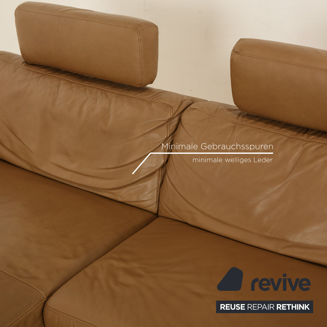 Ewald Schillig Concept Plus Leder Ecksofa Beige Recamiere Lins Kopfstütze Sofa Couch