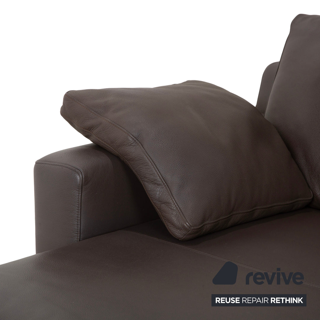 Ewald Schillig Canapé d'angle Concept Plus en cuir marron moka