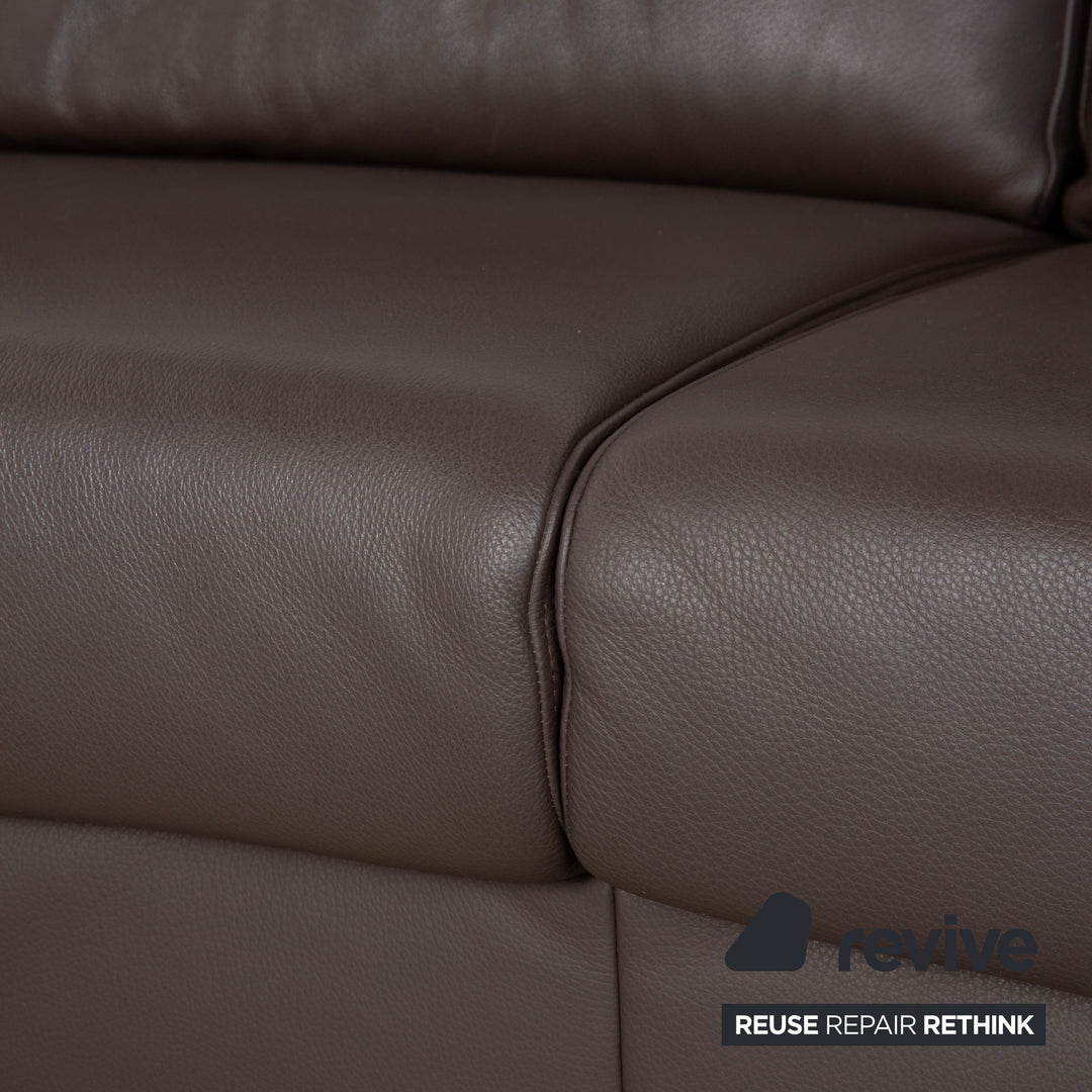 Ewald Schillig Canapé d'angle Concept Plus en cuir marron moka