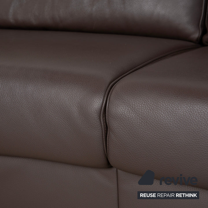 Ewald Schillig Canapé d'angle Concept Plus en cuir marron moka