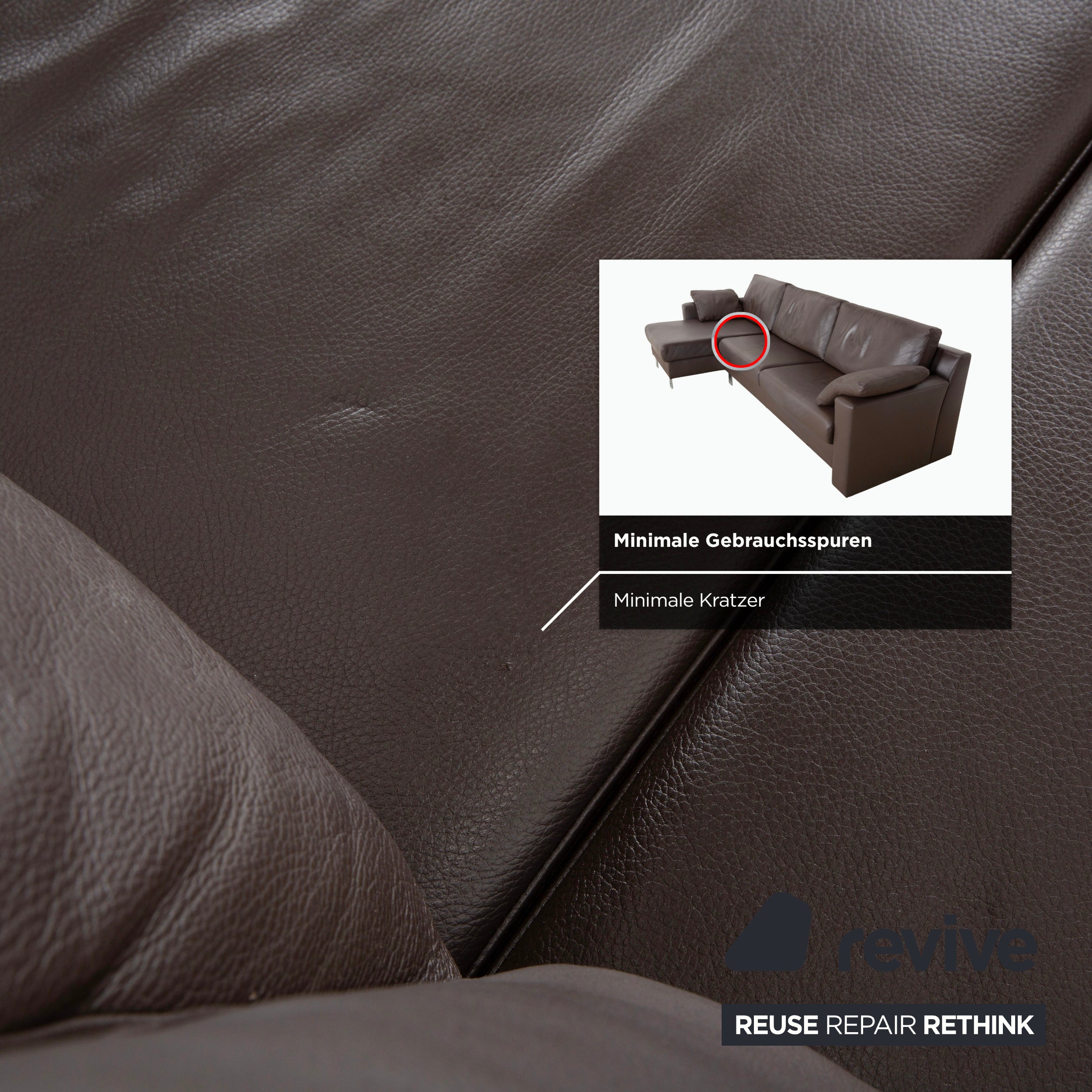Ewald Schillig Canapé d'angle Concept Plus en cuir marron moka