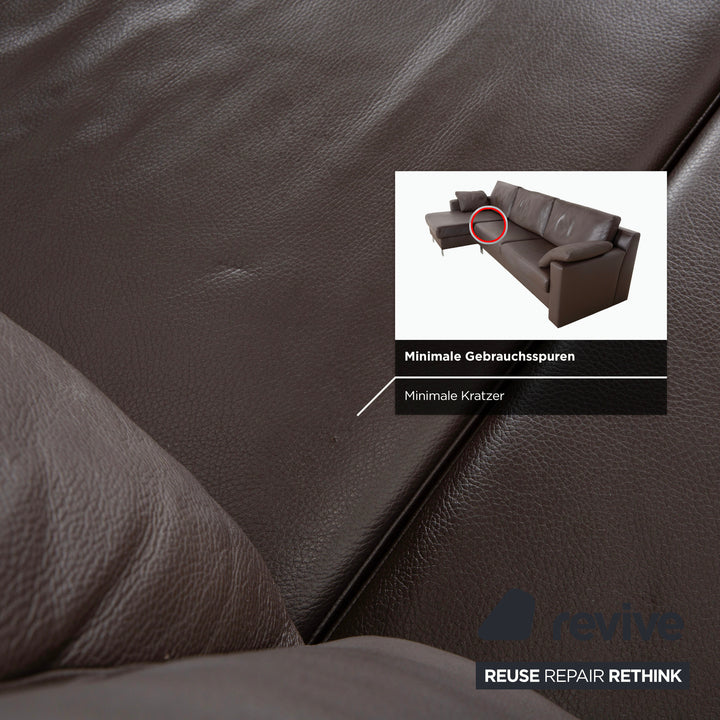 Ewald Schillig Canapé d'angle Concept Plus en cuir marron moka