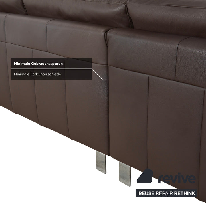 Ewald Schillig Canapé d'angle Concept Plus en cuir marron moka