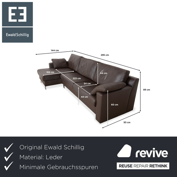 Ewald Schillig Canapé d'angle Concept Plus en cuir marron moka
