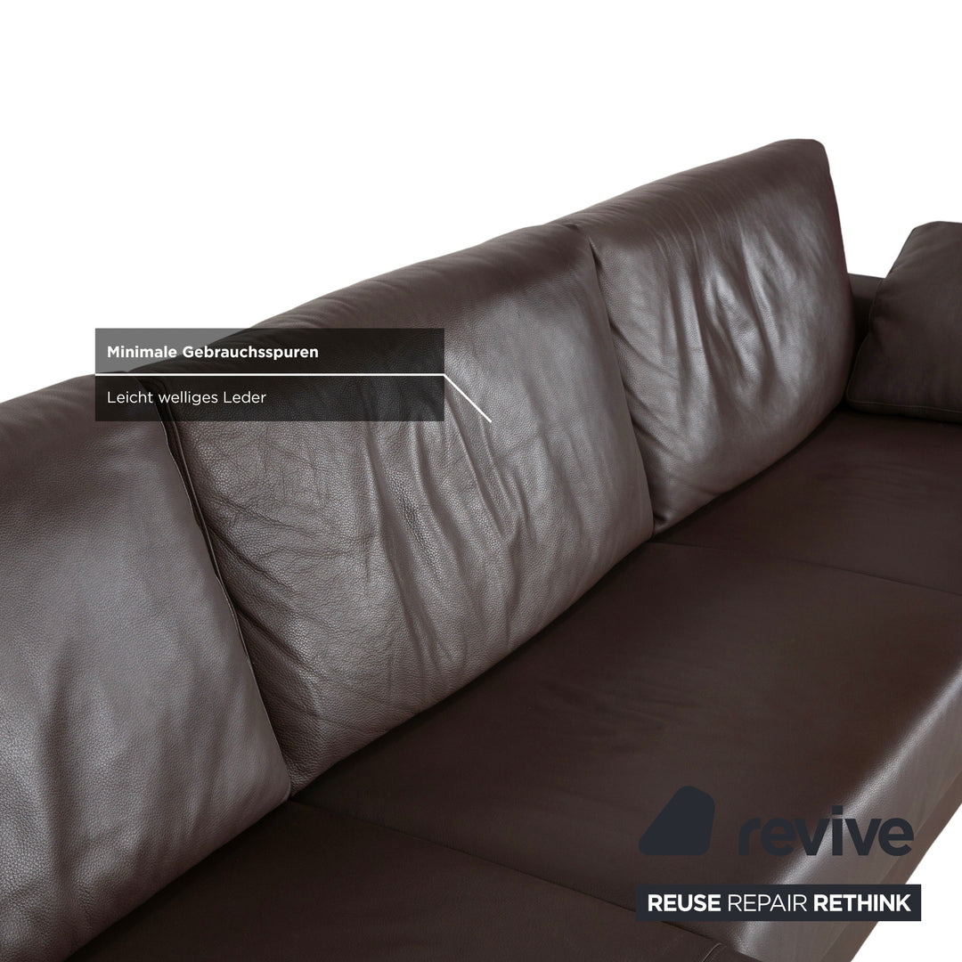 Ewald Schillig Canapé d'angle Concept Plus en cuir marron moka